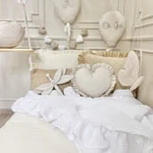 Koce i narzuty dla dzieci - LEKKA NARZUTA 110x190cm WAFELKOWA BIAŁA Z FALBANKĄ - miniaturka - grafika 1