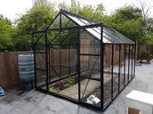 Szklarnie ogrodowe - VITAVIA szklarnia ogrodowa URANUS 9900 czarna (9.9 m², 2.57 m x 3.83 m) + baza - miniaturka - grafika 1