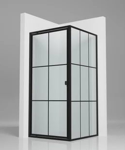 Kabina prysznicowa Komfort Bela 90x180 kwadratowa czarny loft - Kabiny prysznicowe - miniaturka - grafika 1
