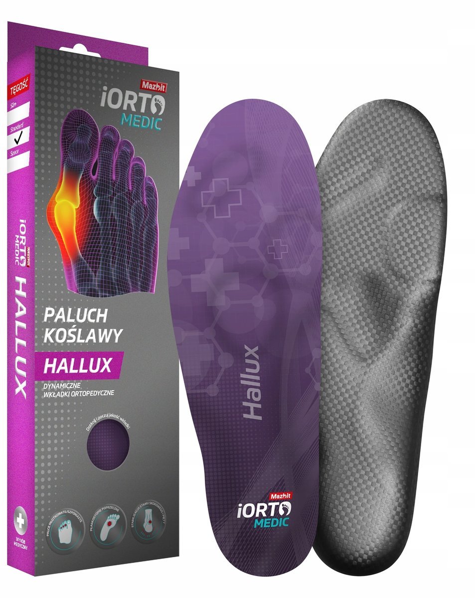 MAZBIT Dynamiczne wkładki na paluch koślawy haluksy HALLUX STANDARD 45