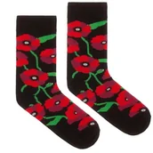 Skarpetki męskie - Skarpetki z bawełny organicznej - Maki - KABAK 36-41 - miniaturka - grafika 1