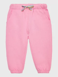 Spodnie i spodenki dla dziewczynek - United Colors Of Benetton Spodnie dresowe 3J68GF01W Różowy Regular Fit - grafika 1