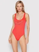 Stroje kąpielowe - Nike Strój kąpielowy Futura Logo NESSC250 Pomarańczowy - miniaturka - grafika 1