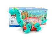 Zabawki interaktywne dla dzieci - Dromader, Dinozaur z trybikami, światłem, dźwiękiem na baterie - miniaturka - grafika 1