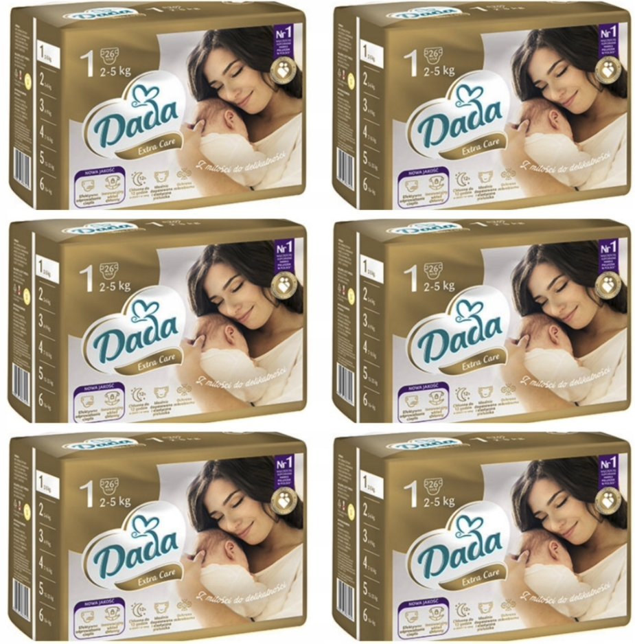 PIELUSZKI DADA 1 EXTRA CARE 2-5 kg 156 szt. ZAPAS