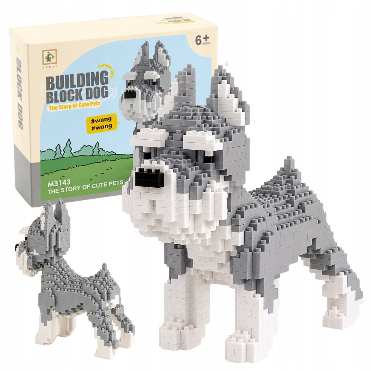 Klocki Konstrukcyjne Pies Sznaucer 806 El Model 3D Do Zbudowania