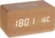 Zegary - Gift Decor Cyfrowy Zegarek Stacjonarny Brązowy PVC Drewno MDF 15 x 7,5 x 7 cm - miniaturka - grafika 1