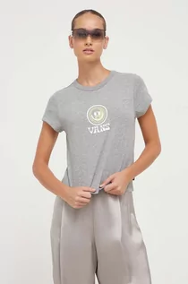 Koszulki sportowe damskie - Vans t-shirt damski kolor szary - grafika 1
