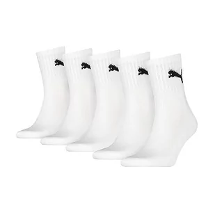 PUMA Puma Unisex Short Crew Socks (5 sztuk) Skarpety Uniseks, Biały , 39-42 - Skarpetki męskie - miniaturka - grafika 1