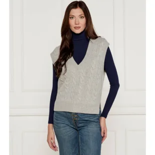 POLO RALPH LAUREN Wełniana kamizelka | Regular Fit | z dodatkiem kaszmiru - Kamizelki damskie - miniaturka - grafika 1