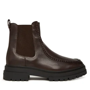 Sztyblety Tommy Hilfiger Th Chunky Dress Casual Chel FM0FM05763 Brązowy - Botki męskie - miniaturka - grafika 1