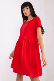 Sukienka z krótkim rękawem - czerwona - Sukienki - miniaturka - grafika 1