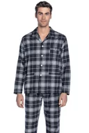 Piżamy męskie - Flanelowa piżama męska SAMUEL Ciemnoszary 4XL - miniaturka - grafika 1