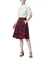 Spódnice - APART Fashion Damska spódnica z nadrukiem, Czerwony-ciemnoniebieski, 40 - miniaturka - grafika 1