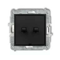 Kostki, złączki, wtyczki - Łącznik podwójny schodowy Karlik Mini 12MWPUS-33.1 w stylu amerykańskim jeden klawisz bez piktogramów czarny mat - miniaturka - grafika 1