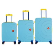 Walizki - Zestaw walizek SEMI LINE T5933-0 Niebieski - miniaturka - grafika 1