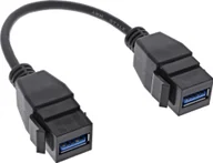 Adaptery i przejściówki - Adapter USB InLine InLine® USB 3.2 Gen1 2x keystone adapter cable, 2x USB A keystone socket, 0.2m - miniaturka - grafika 1