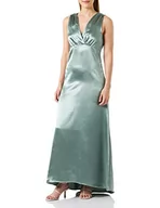 Sukienki - Vila Damska sukienka Visittas V-Neck S/L Maxi Dress-Noos, Green Milieu, 42 - miniaturka - grafika 1