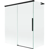 Parawany nawannowe - Mexen Rox L parawan nawannowy 2-skrzydłowy rozsuwany 140 + 70 x 150 cm, transparent, czarny - 8C9L-140-070-70-00 - miniaturka - grafika 1