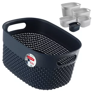 Koszyk prostokątny 3,5L Curver Filo Recycled, granatowy - Pojemniki biurowe - miniaturka - grafika 1
