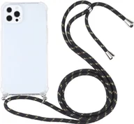 Etui i futerały do telefonów - König Design Etui kompatybilne z Apple iPhone 13 Pro Max Plastikowe etui na telefon komórkowy z łańcuszkiem - Etui na telefon komórkowy Czarne - miniaturka - grafika 1