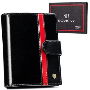 Rovicky Stylowy Portfel Męski Skórzany Mocny Z Rfid Stop - Portfele - miniaturka - grafika 1