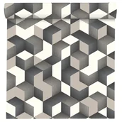 Tapety - Tapeta Geometryczna 3D 403923 szara winylowa na flizelinie - miniaturka - grafika 1