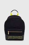 Plecaki - Love Moschino plecak damski kolor czarny duży z aplikacją - miniaturka - grafika 1