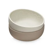 Zestawy naczyń dla dzieci - Beżowe silikonowe miski dla dzieci zestaw 2 szt. ø 13,5 cm Earth – Cam Cam Copenhagen - miniaturka - grafika 1