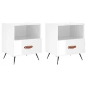 Szafy i szafki dla dzieci - ﻿Szafki nocne, 2 szt., białe, wysoki połysk, 40x35x47,5 cm - miniaturka - grafika 1