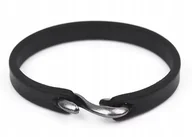 Bransolety męskie - Nowa męska bransoletka bransoleta skórzana, skóra naturalna 19,5cm - czarna - miniaturka - grafika 1