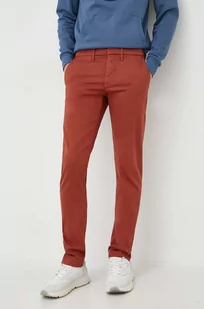 Pepe Jeans spodnie James męskie kolor czerwony dopasowane - Spodnie męskie - miniaturka - grafika 1