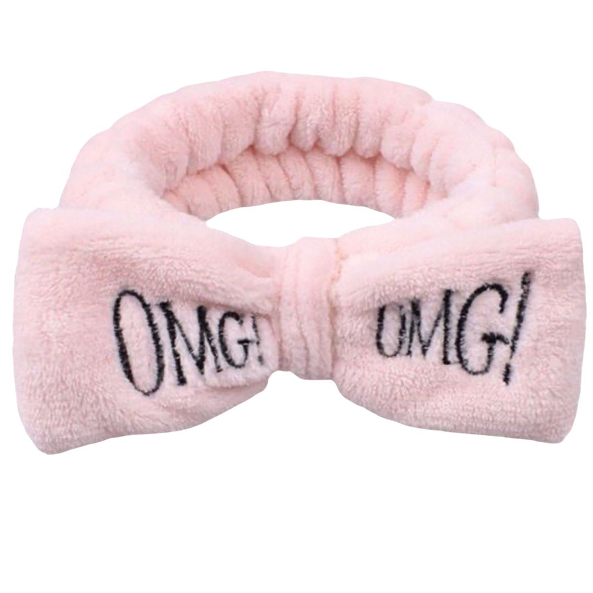 Opaska Kosmetyczna Różowa do Makijażu z Kokardą OMG Elastyczna Miękka