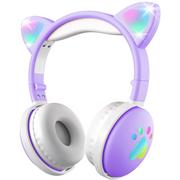 Słuchawki - Protect Słuchawki nauszne dla dzieci Kocie uszy fioletowe - miniaturka - grafika 1