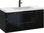 Szafki łazienkowe - Szafka z Umywalką ROSEN 100 cm D - Uchwyt Czarny - miniaturka - grafika 1