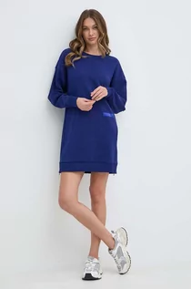 Sukienki - Armani Exchange sukienka kolor niebieski mini oversize - grafika 1