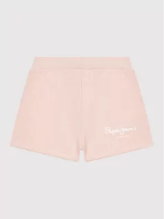 Spodnie i spodenki dla dziewczynek - Pepe Jeans Szorty sportowe Rosemery PG800775 Różowy Regular Fit - grafika 1