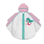 Parasolki dla dzieci - Peleryna przeciwdeszczowa z kapturem i odblaskiem, nadruk syrenki - miniaturka - grafika 1