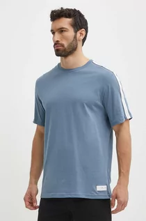Koszulki męskie - Tommy Hilfiger t-shirt bawełniany męski kolor niebieski gładki - grafika 1