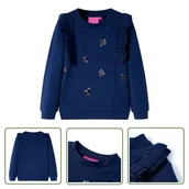 Bluzy dla dziewczynek - Bluza dziecięca - granatowa - 128 - Bluza Dla Dziecka - miniaturka - grafika 1