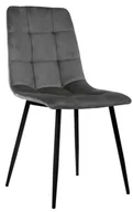 Krzesła - Krzesło Tapicerowane Louis Grafitowe aksamit - miniaturka - grafika 1