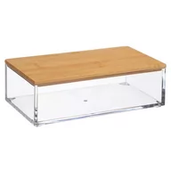 Pojemniki łazienkowe - 5five Simply Smart Organizer łazienkowy SELENA podłużny z pokrywką z bambusa 161079 - miniaturka - grafika 1