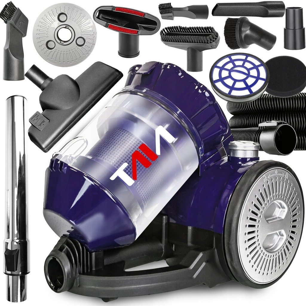 ODKURZACZ CYKLONOWY BEZWORKOWY CICHY FILTR HEPA 3L MAX 4000W ZESTAW SSAWEK