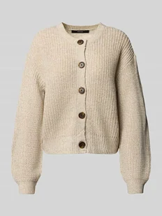 Kurtka z dzianiny o kroju relaxed fit z jednorzędową listwą guzikową model ‘LEA’ - Swetry damskie - miniaturka - grafika 1