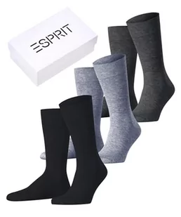 Esprit Solid Mix 3-Pack skarpety męskie bawełna Lyocell organiczne trwałe wielokolorowe połowa łydki drobne bez wzoru na lato lub zimę, zestaw 2 par, Mehrfarbig (Wyjście 0020), 39-42 EU - Skarpetki męskie - miniaturka - grafika 1