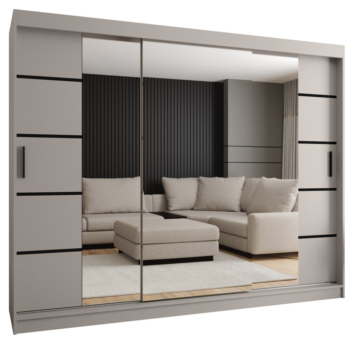 Szafa przesuwna RUBINO V4 250 gł. 62 kaszmir