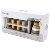 Klocki - VIGA PolarB Zestaw Drewniana Piramidka + Przebijanka z Młoteczkiem Pingwinek Montessori - miniaturka - grafika 1