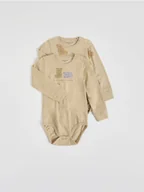 Spodenki dla niemowląt - Reserved - Bawełniane body 2 pack - beżowy - miniaturka - grafika 1