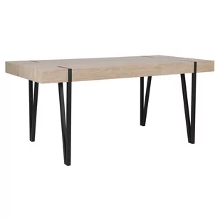 Beliani Stół do jadalni 150 x 90 cm jasne drewno z czarnym ADENA - Stoły - miniaturka - grafika 1