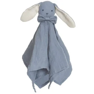 Diinglisar, Przytulanka-Kocyk muślinowy, Zając, niebieski - Zawieszki dla dzieci i niemowląt - miniaturka - grafika 1